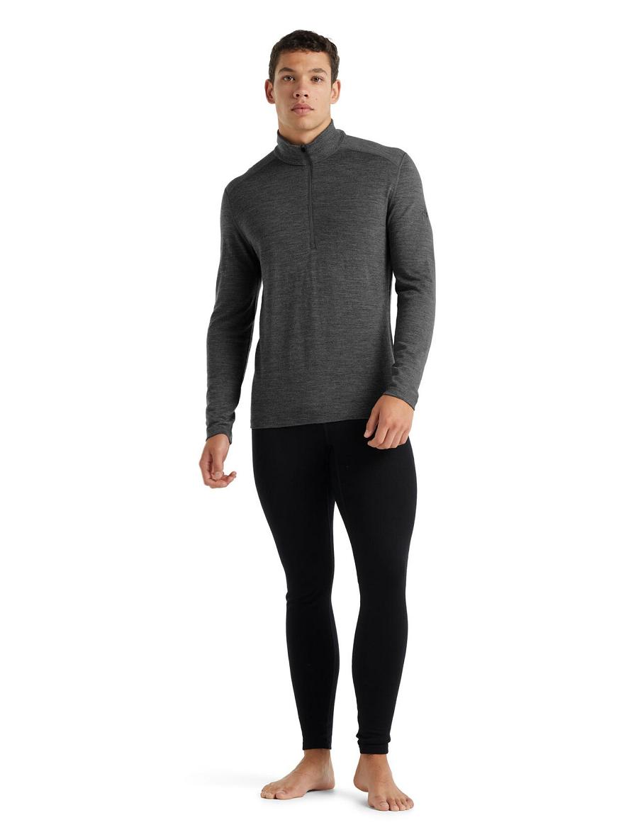 Base Layers Icebreaker Merino 260 Tech Long Sleeve Half Zip Thermal Top Męskie Szare | PL 1561GSOL